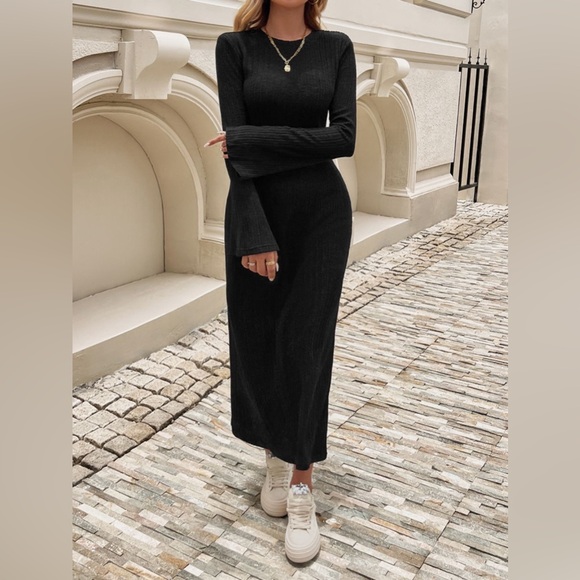 Long sleeve midi dress green - Picture 13 of 15